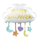 Folyo Balon Bulut 62,5*65,5 Baby shower  Bebek Partisipartileri folyo balon şekilli sarkaçlı                     