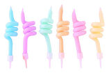 MUM PASTEL MAKARON SPIRAL RENGARENK KÜÇÜK 6 ADET
