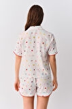 Suwen Smile Maskülen Şort Pijama Takımı