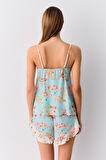 Suwen Flowers Şort Pijama Takımı