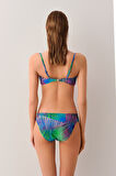 Suwen Palm Metal Aksesuarlı Straplez Bikini Üst