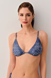 Suwen Denim Üçgen Bikini Üst