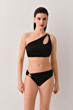 Suwen Noir Tek Omuz Detaylı Bralet Bikini Üst