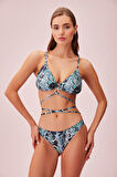 Suwen Green Snake Çapraz Bağlamalı Bikini Altı