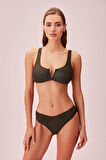 Suwen Gold Pileli Dokulu Bikini Alt