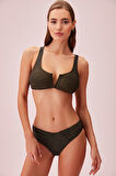 Suwen Gold Pileli Dokulu Bikini Alt