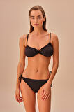 Suwen Line Lurex Önü Drapeli Parlak Bikini Üst
