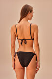 Suwen Line Lurex Önü Drapeli Parlak Bikini Üst
