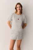 Suwen Heart Tişört Şort Pijama Takımı