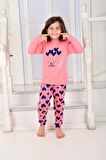 Kız Çocuk Uzun Kollu Pijama Takımı Ballon Hearth Somon