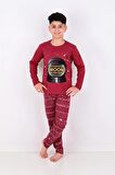 Erkek Çocuk Pijama Takımı Moon Uzun Kollu Pamuklu 1008
