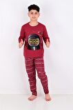 Erkek Çocuk Pijama Takımı Moon Uzun Kollu Pamuklu 1008