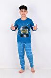 Erkek Çocuk  Pijama Takimi Moon Uzun Kollu 1008 Pamuklu