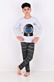Erkek Çocuk Pijama Takımı Moon Uzun Kollu Pamuklu