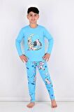 Far Out Uzun Kollu Erkeke Çocuk Pijama Takımı Mavi