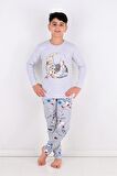 Far Out Erkek Çocuk Uzun Kollu Pijama Takımı Gri