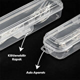 Porsima Multifix Çok Amaçlı 4 Lü Diş Tıraş Makyaj Aksesuar Kutusu Kalemlik Çatal Bıçak Saklama Kutusu