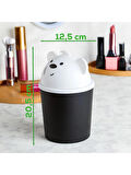 Porsima L-00586 Hippo 2 Lt Minik Ayıcık Görünümlü Çöp Kovası Siyah