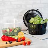 Porsima G-25 Gondol Vega Pratik Salata Kurutucu - Meyve Sebze Yeşillik Yıkama Kurutma Kabı Siyah