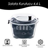 Porsima G-25 Gondol Vega Pratik Salata Kurutucu - Meyve Sebze Yeşillik Yıkama Kurutma Kabı Siyah