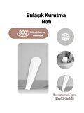 Porsima AKL-060 Bej Lüks Tabaklık Bulaşıklık-Yönlendirilebilir Su Akıtma Kanallı Bulaşık Sepeti-Kaşıklıklı