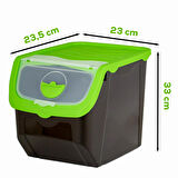 Porsima 1506 2'li 12l Çok Amaçlı Erzak Saklama Kutusu Sebzelik Yeşil