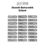 Porsima 1183 Standlı Kaşıklı Kapaklı Baharatlık Seti 6 'lı Siyah