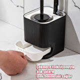 Porsima 2038 Pratik Temizlik Tuvalet Fırçalığı Banyo Tuvalet Fırçası Wc Fırçası - Siyah Beyaz