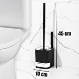 Porsima 2038 Pratik Temizlik Tuvalet Fırçalığı Banyo Tuvalet Fırçası Wc Fırçası - Siyah Beyaz