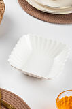 Porsima 1750N Porselen Kare Servis Tabağı Derin Salata Çerez Sunum Yemek Kasesi 16 Cm