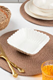 Porsima 1750N Porselen Kare Servis Tabağı Derin Salata Çerez Sunum Yemek Kasesi 16 Cm
