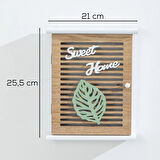 Porsima 2069 Duvara Montajlı Dekoratif Anahtarlık Dolabı - Duvar Askılı Anahtar Saklama Kabini 21X25,5cm