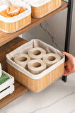Posima 2083 Kare 3lü Pinterest Sepet Bambu Sepet seti Dekoratif Banyo Mutfak Düzenleyici Organizeri