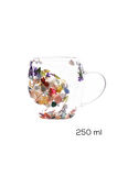 Porsima 2090 Leafy Çift Cidarlı Cam Kupa Çay Kahve Kupası Isı Yalıtımlı Kulplu Cam Bardak 250ml