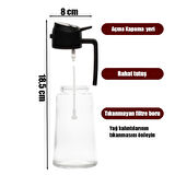 Porsima ALK-3154 Çok Amaçlı Cam Sprey Şişe -Yağdanlık Limon Sirke Sos Püskürtücü, Sızdırmaz Standlı Yağdanlık Krem