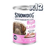 Snow Dog Premium Parça Etli Kuzulu Yavru Köpek Konservesi 12 Adet*400 G