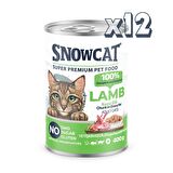 Snow Cat Premium Parça Etli Kuzulu Kedi Konservesi 12 Adet*400 G