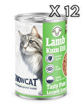 Snow Cat Premium Tahılsız Kıyılmış Kuzu Etli Kedi Konservesi 12 Adet*400 G