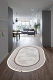 Trend Tr003s Oval Bej Akrilik Pamuk Modern Yumuşak Mutfak Yatak Odası Salon Oturma Odası Halısı