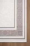 Jade JD005G Gri Halı Klasik Çerçeve Desenli Triko Akrilik Pamuk Tabanlı Kaymaz Salon Halısı Koridor
