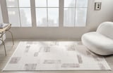Truva Tv035k Krem Rengi Halı Bej Geometrik Detaylı Akrilik Yumuşak Modern Salon Halısı