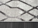 Tokyo 1704 Gri Halı Antrasit Detaylı Geometrik Desen Modern Akrilik Halı Kaymaz Taban Tozuaz
