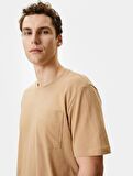 Koton Erkek T-shirt 4SAM10228HK DEVE TÜYÜ