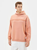 Oversize Kapşonlu Sweatshirt Dikiş Detaylı Uzun Kollu