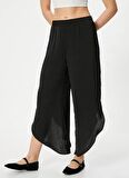 Koton Normal Bel Regular Fit Siyah Kadın Chino Pantolon 4SAK40076PW