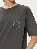4SAL10214IK Koton Kadın T-shirt ANTRASİT