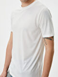 Basic Tişört Kısa Kollu Bisiklet Yaka Slim Fit