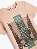 Brooklyn Tişört Kısa Kollu Bisiklet Yaka Pamuklu