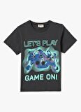 Koton Baskılı Antrasit Erkek T-Shirt 4SKB10385TK