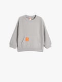 Kapşonlu Basic Sweatshirt Dokulu Kanguru Cepli